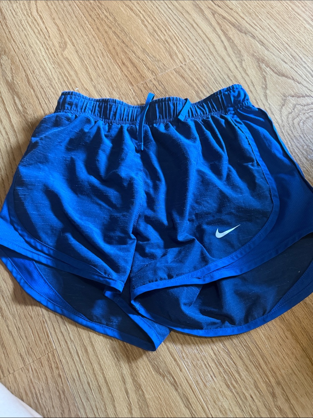 Nike Women's Royal Blue Athletic Running Shorts with Swoosh